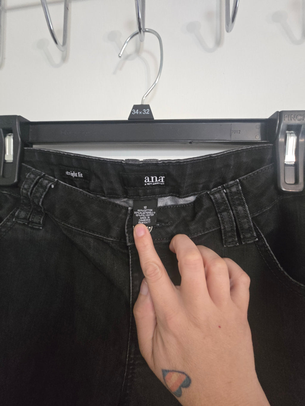 Ana A New Approach Womens Black Jeans Size 12